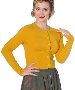 New In Banned Dolly 50's Cardigan Mustard