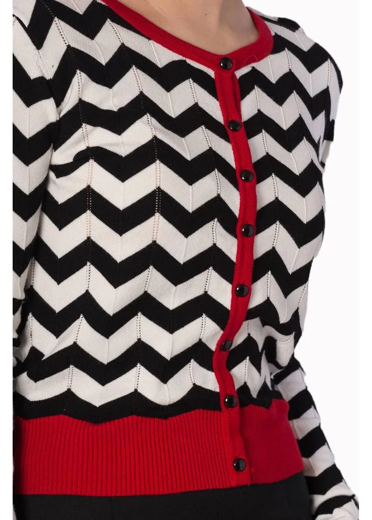 Banned Black Coffee 60's Cardigan Black White New In