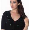 Banned Cactus 50's Cardigan Black