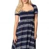 Banned Sail Away 50's Swing Dress Navy
