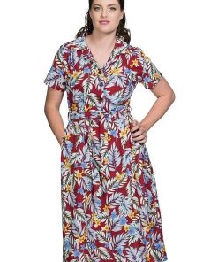 Banned Huwaiian Days 40's Dress Red