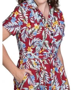 Banned Huwaiian Days 40's Dress Red