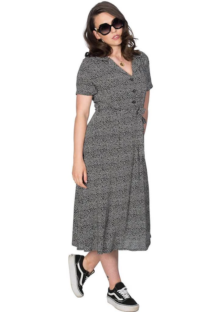 Banned Ditzy Floral 40's Shirt Dress Black