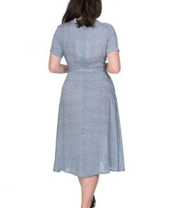 Banned Ditzy Floral 40's Shirt Dress Blue