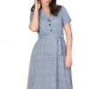 Banned Ditzy Floral 40's Shirt Dress Blue