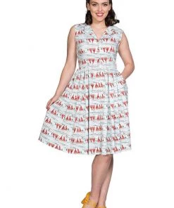 Banned Sail Away 40's Swing Dress Blue