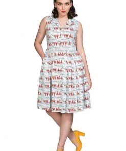 Banned Sail Away 40's Swing Dress Blue