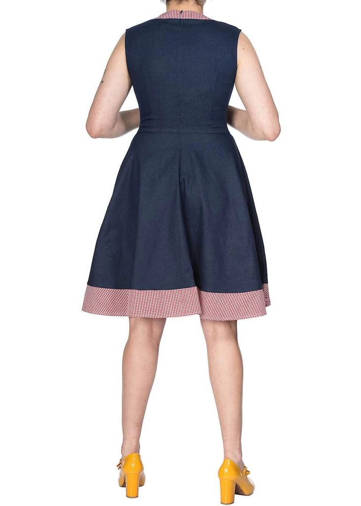 New In Banned Diner Days 50's Swing Dress Dark Blue