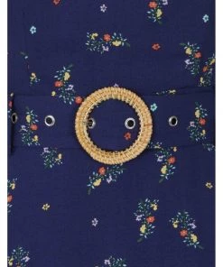 New In Banned Spring Sprig 60's Dress Navy