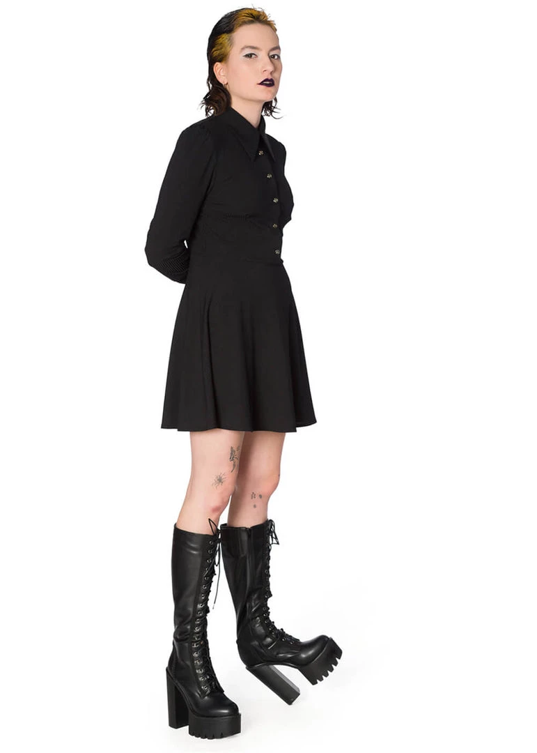 Banned Pentacle Pentagram 60's Dress Black New In