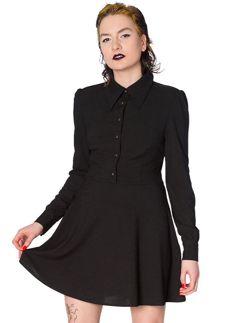 Banned Pentacle Pentagram 60's Dress Black New In