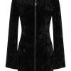 Banned Big Crush Hoodie Velvet 60's Dress Black