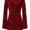 Banned Big Crush Hoodie Velvet 60's Dress Burgundy New In