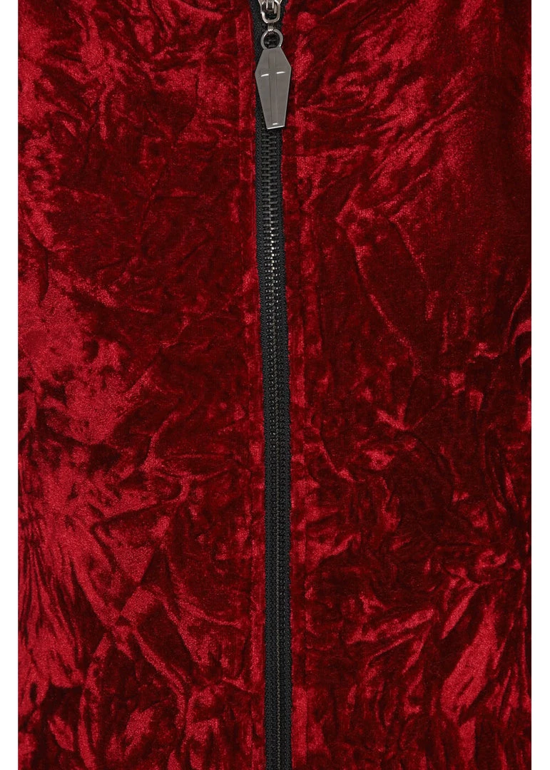 Banned Big Crush Hoodie Velvet 60's Dress Burgundy New In