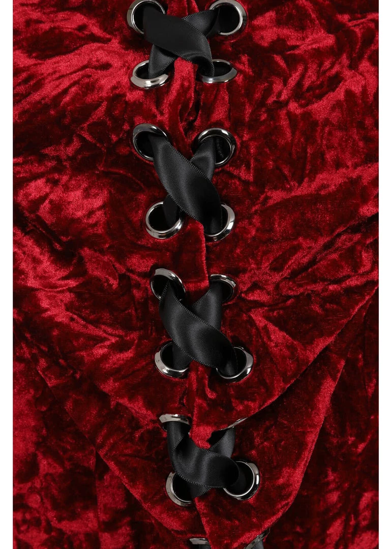 Banned Big Crush Hoodie Velvet 60's Dress Burgundy New In