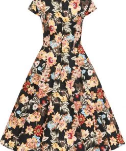 Banned Pino Colada 50's Swing Dress Black