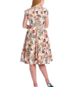 Banned Pino Colada 50's Swing Dress Cream New In