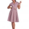Banned Spot Perfection Polkadot 50's Swing Dress Purple New In