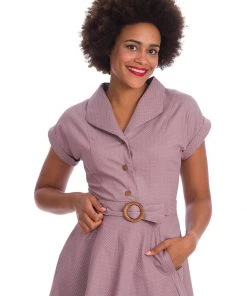 Banned Spot Perfection Polkadot 50's Swing Dress Purple New In