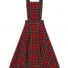 Banned Sweet Tartan Pinafore 40's Swing Dress Red