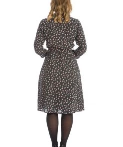 Banned Winter Rose 40's A-Line Dress Black