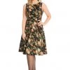 Banned Midnight Rose 50's Swing Dress Black