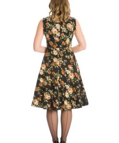 Banned Midnight Rose 50's Swing Dress Black