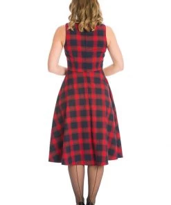 New In Banned Tartan 50's Swing Dress Red