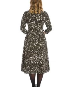 Banned Winter Blooms 40's A-Line Dress Black