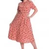 New In Banned Cherry Amore 40's Swing Dress Red