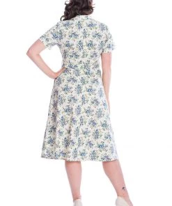 Banned Wild Flower 50's Swing Dress Green