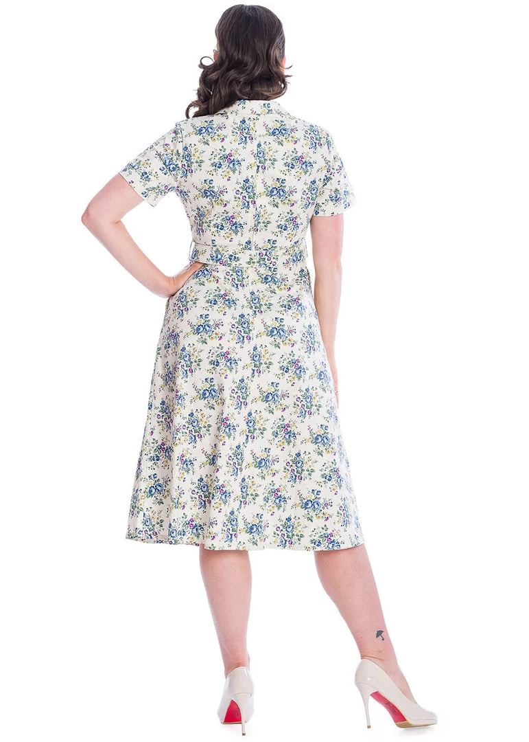 Banned Wild Flower 50's Swing Dress Green