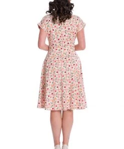 New In Banned Country Cherry 50's Swing Dress Ivory