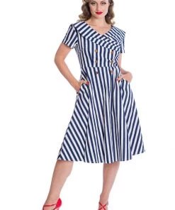 Banned Captain Sailor 50's Swing Dress Navy New In