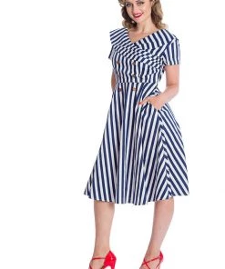 Banned Captain Sailor 50's Swing Dress Navy New In