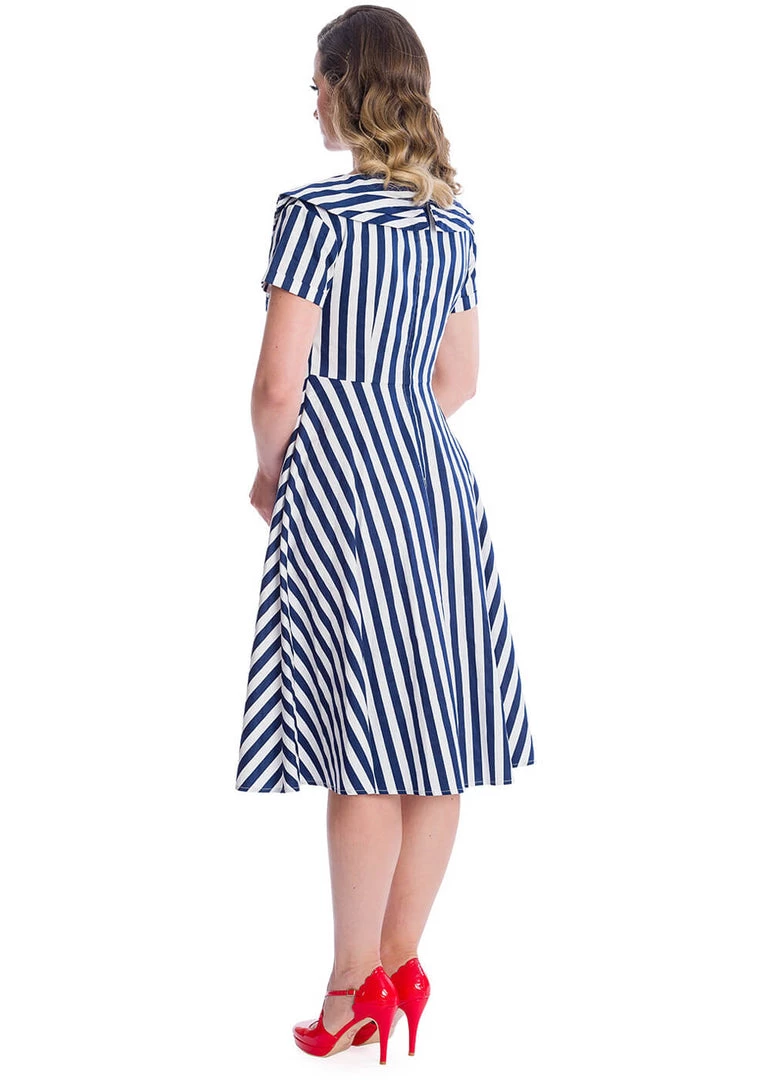 Banned Captain Sailor 50's Swing Dress Navy New In