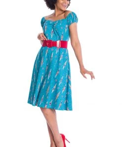 Banned Regatta Girl Boats 50's Swing Dress Blue New In