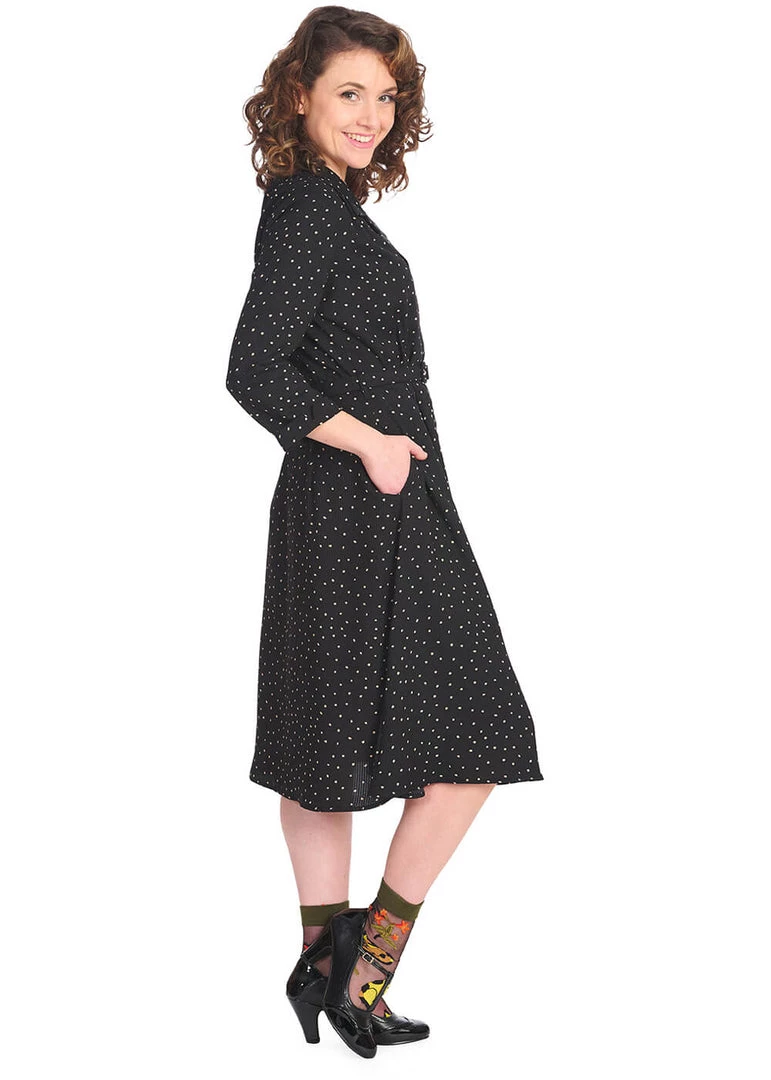 Banned Delicious Dots 50's Dress Black New In