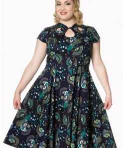 New In Banned Proud Peacock Cutout Swing Dress