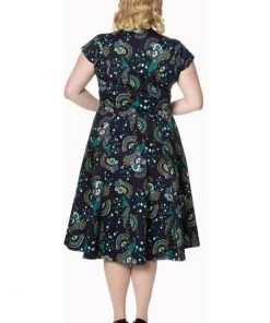 New In Banned Proud Peacock Cutout Swing Dress