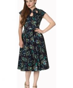New In Banned Proud Peacock Cutout Swing Dress