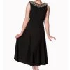 Banned Cara Faux Fur 50's Swing Dress Black