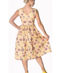 Banned Parasol All Over 50's Swing Dress Cream New In