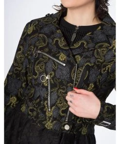 Banned Slither Snakes 60's Biker Jacket Black