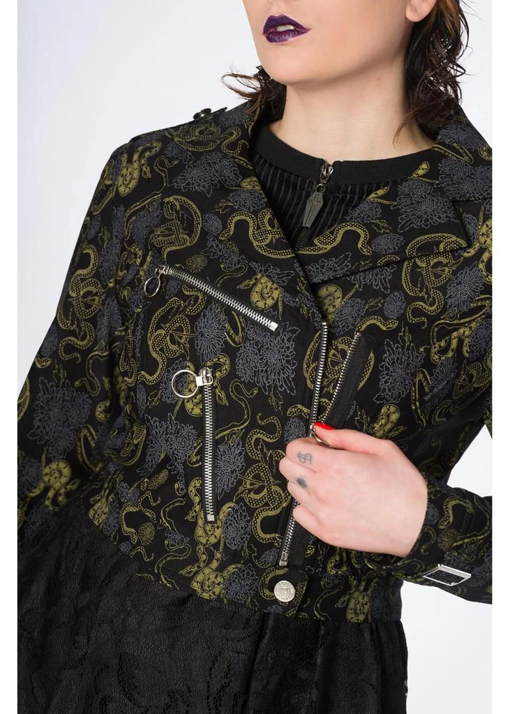 Banned Slither Snakes 60's Biker Jacket Black