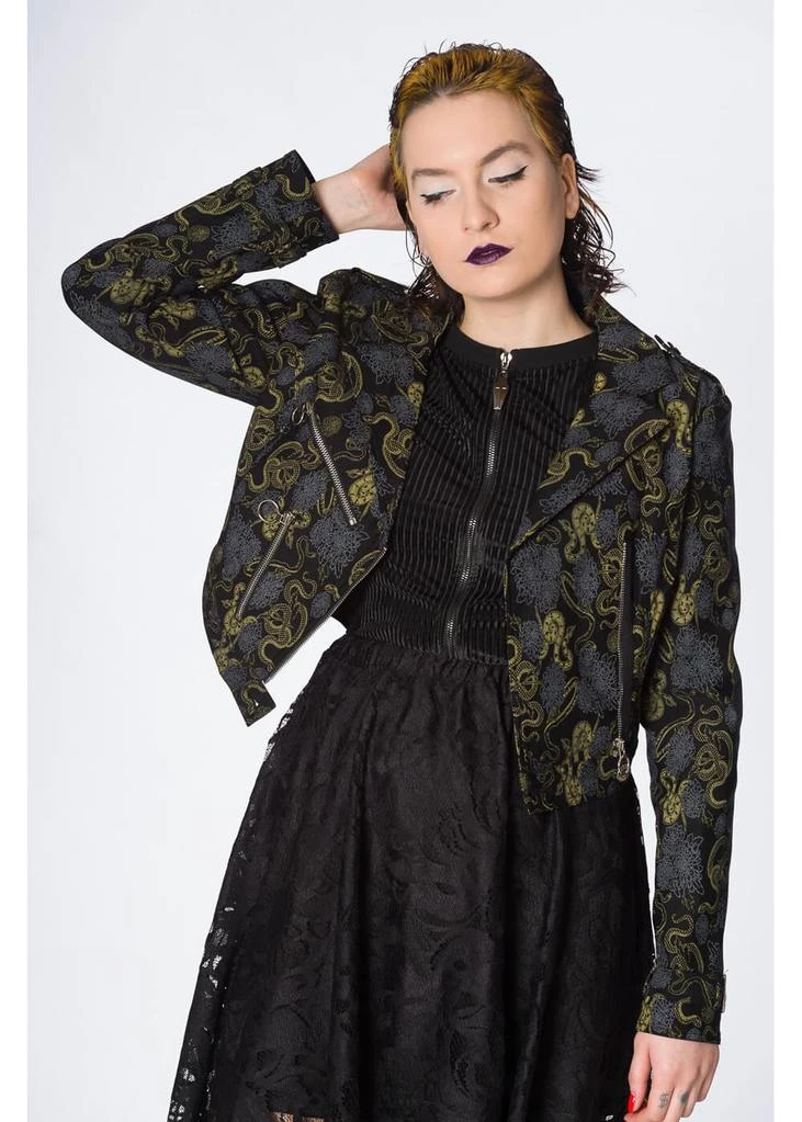 Banned Slither Snakes 60's Biker Jacket Black