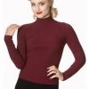New In Banned Let's Tango Jumper Burgundy