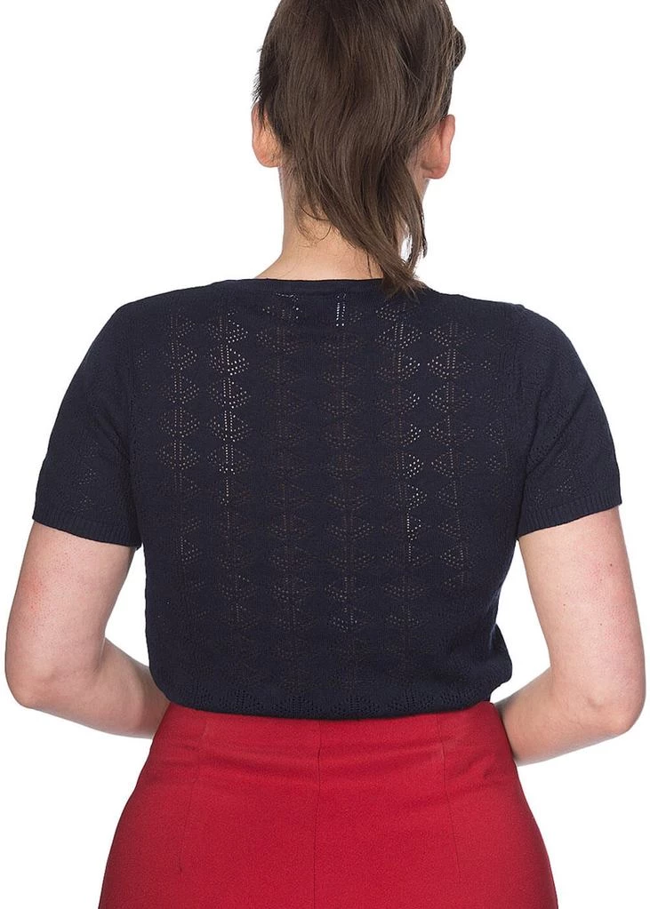 New In Banned Pointelle 50's Jumper Black