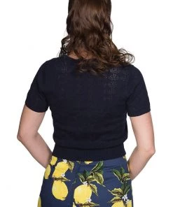New In Banned Pointelle 50's Jumper Navy