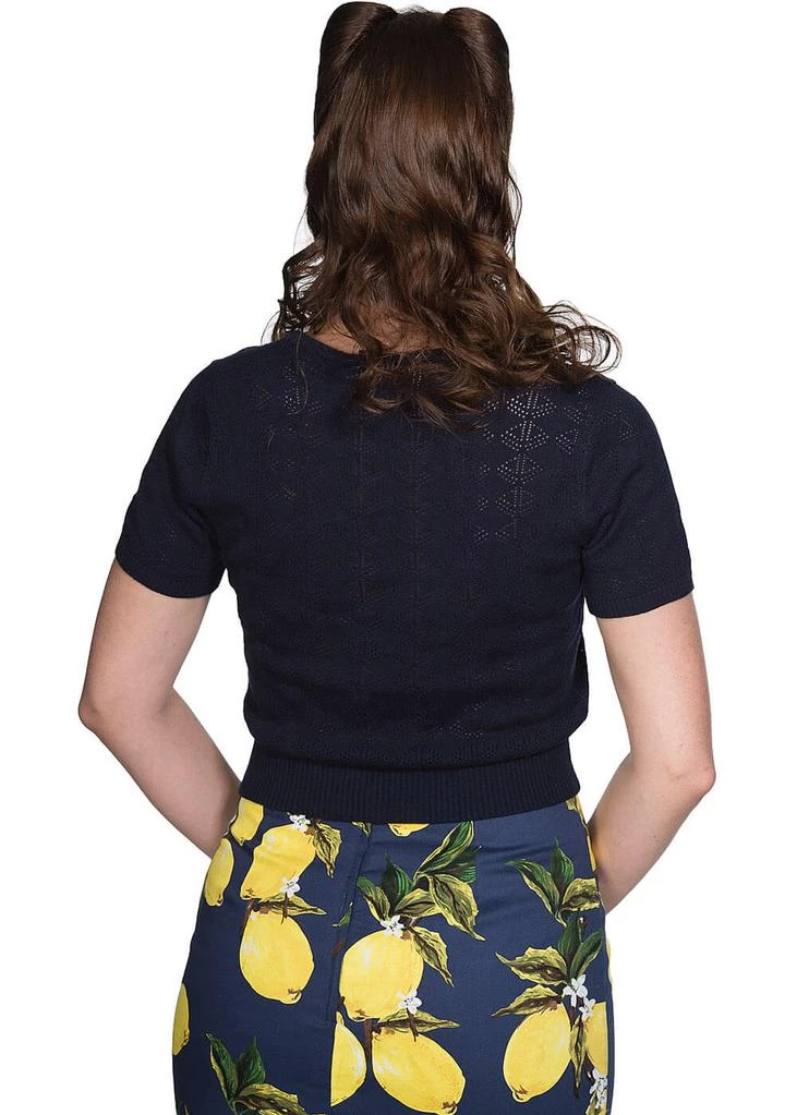 New In Banned Pointelle 50's Jumper Navy